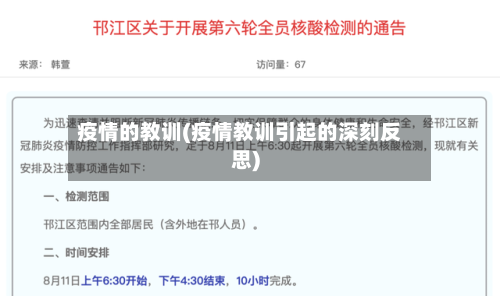 疫情的教训(疫情教训引起的深刻反思)
