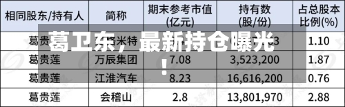 葛卫东	，最新持仓曝光！-第2张图片