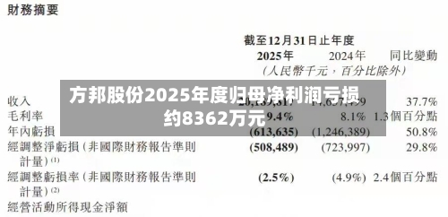 方邦股份2025年度归母净利润亏损约8362万元-第2张图片