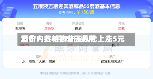 酒价内参4月20日费用发布：五粮液普五八代上涨5元