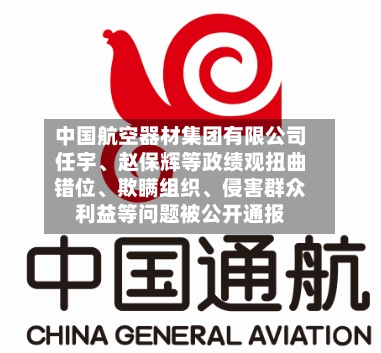 中国航空器材集团有限公司任宇、赵保辉等政绩观扭曲错位、欺瞒组织、侵害群众利益等问题被公开通报