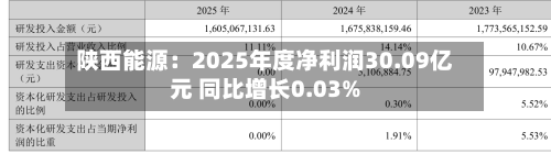 陕西能源：2025年度净利润30.09亿元 同比增长0.03%-第3张图片