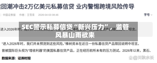 SEC警示私募信贷“新兴压力	”，监管风暴山雨欲来-第3张图片