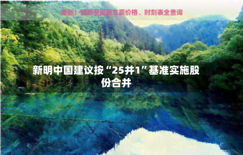 新明中国建议按“25并1”基准实施股份合并-第3张图片