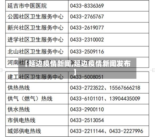 【延边疫情新闻,延边疫情新闻发布】