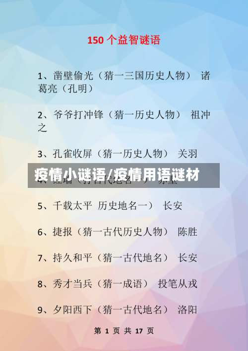 疫情小谜语/疫情用语谜材-第3张图片