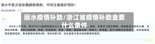 丽水疫情补助/浙江省疫情补助金要什么条件-第3张图片
