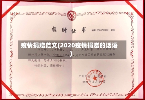 疫情捐赠范文(2020疫情捐赠的话语)