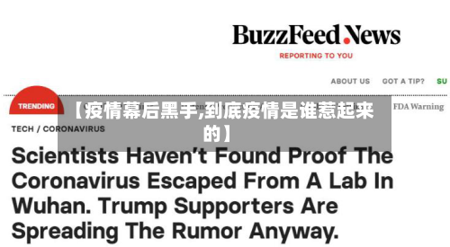 【疫情幕后黑手,到底疫情是谁惹起来的】