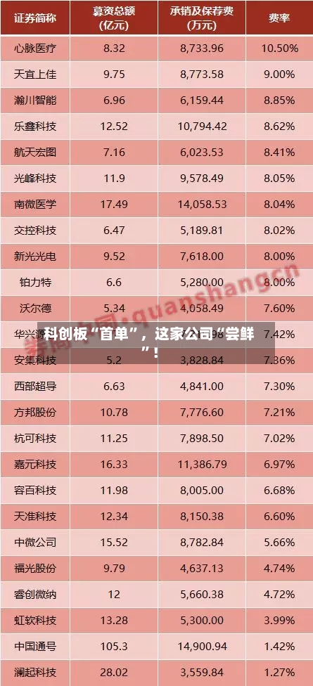 科创板“首单”，这家公司“尝鲜”！