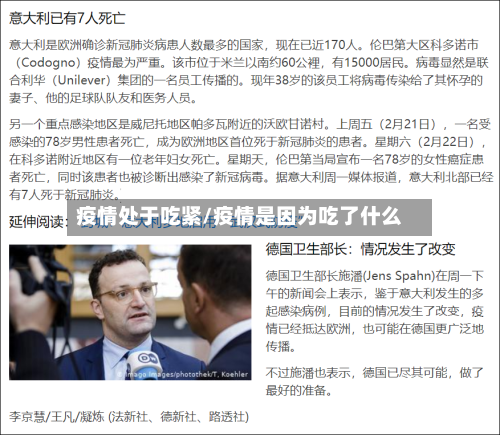 疫情处于吃紧/疫情是因为吃了什么
