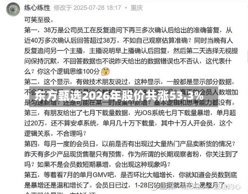 东方甄选2026年股价共涨53.3%