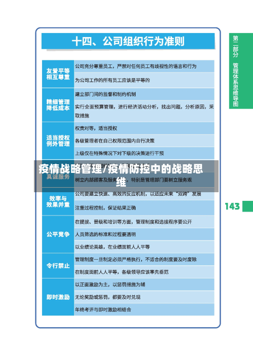 疫情战略管理/疫情防控中的战略思维