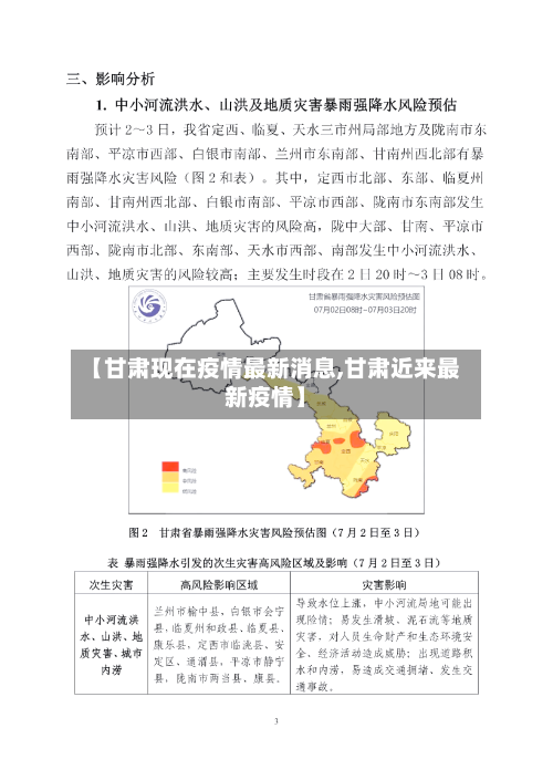 【甘肃现在疫情最新消息,甘肃近来最新疫情】