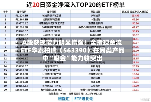 A股获现能力明显增强！全指现金流ETF华泰柏瑞（563390）在同类产品中“吸金”能力较突出-第3张图片