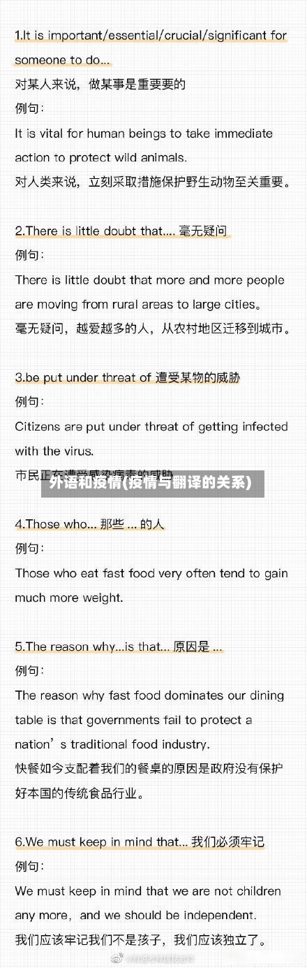 外语和疫情(疫情与翻译的关系)