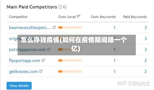 怎么挣钱疫情(如何在疫情期间赚一个亿)