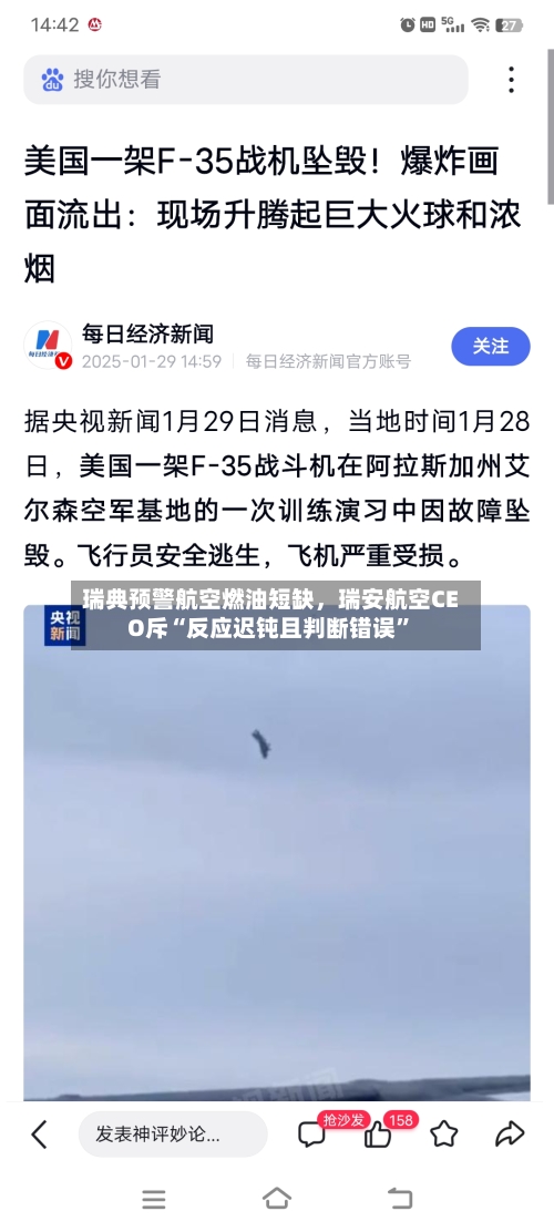 瑞典预警航空燃油短缺，瑞安航空CEO斥“反应迟钝且判断错误”-第2张图片