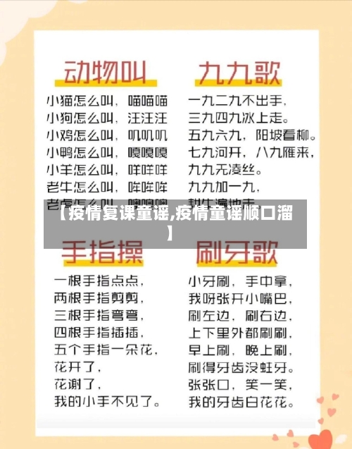 【疫情复课童谣,疫情童谣顺口溜】