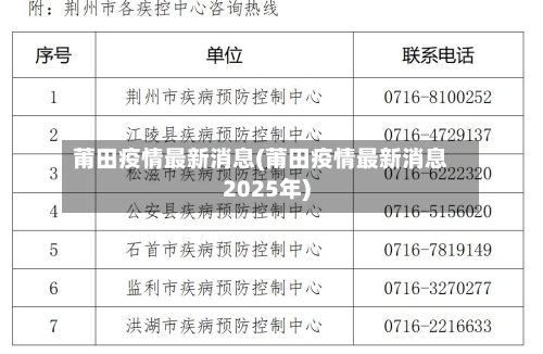 莆田疫情最新消息(莆田疫情最新消息2025年)-第3张图片