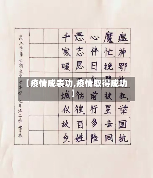 【疫情成表功,疫情取得成功】
