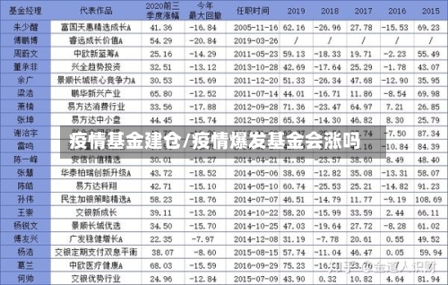 疫情基金建仓/疫情爆发基金会涨吗