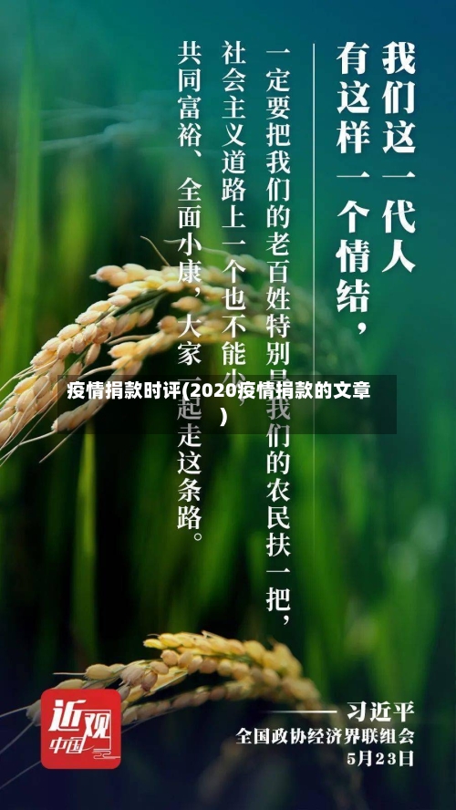 疫情捐款时评(2020疫情捐款的文章)