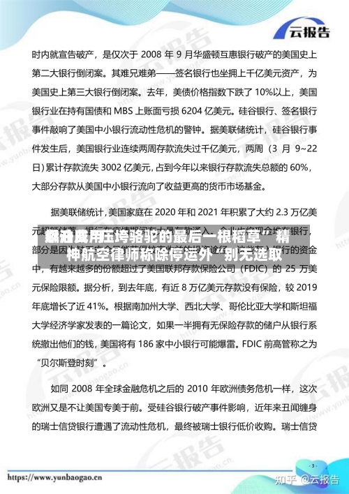 燃油费用飙升成“压垮骆驼的最后一根稻草	” 精神航空律师称除停运外“别无选取”-第3张图片